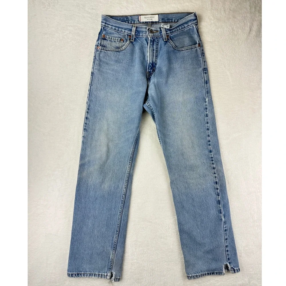 Levis Jeans Mens 505 Regular Fit W29 L30 Blue Denim Straight Leg 100% Cotton
